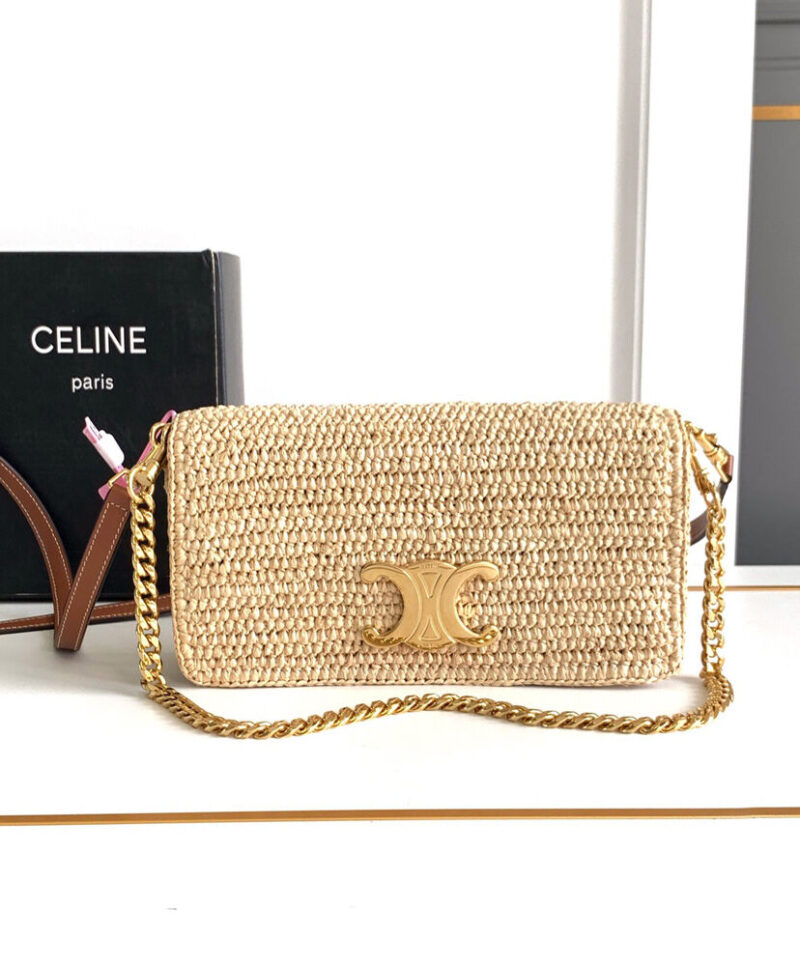 Celine Multipochette In Raffia 10M432 Coffee